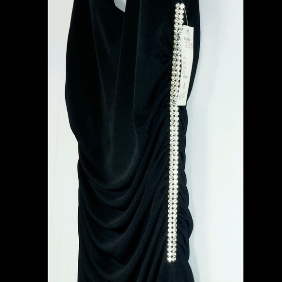 Seduction NYE Cocktail Rhinestone Ruched Dress - Picture 2 of 3